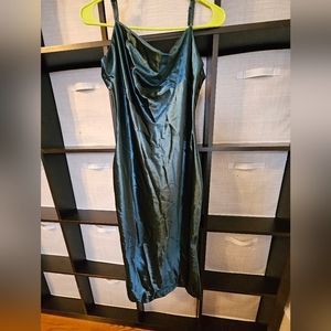 Emerald green scoop neck dress